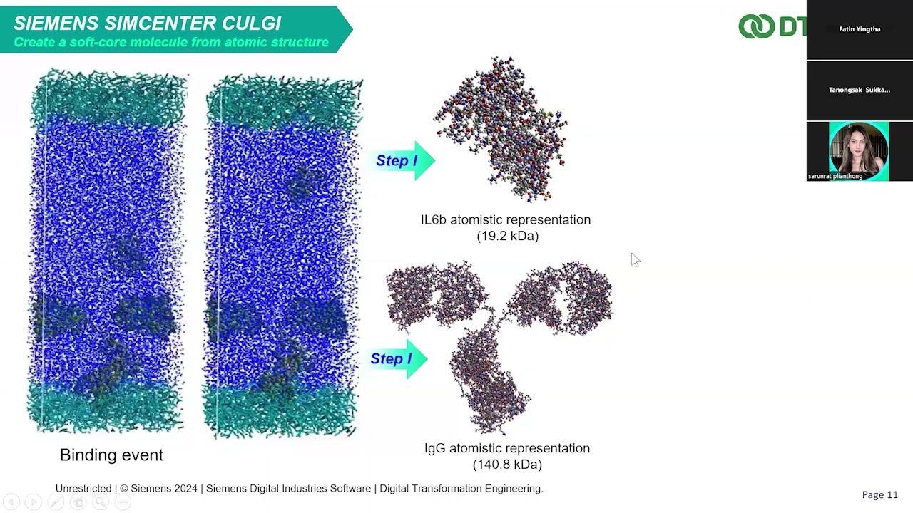 การจำลองที่ครอบคลุมการก่อตัวของโมเลกุล การจับ การพัฒนา และการเพิ่มประสิทธิภาพโดยใช้เครื่องมือขั้นสูง