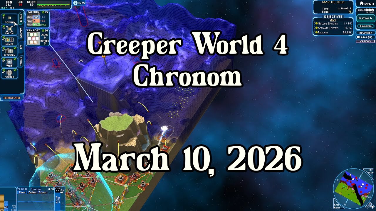 Creeper World 4 Daily Map –  March 10, 2026 | No Commentary