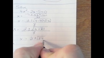 Solve 4x^2-2x-5=0 using Quadratic Formula