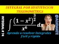100 Integrales por sustitución trigonométrica, ejemplo 74 | integral de (((1-x^2)^{3/2})/(x^6))dx