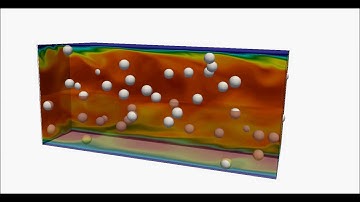 Turbulent channel flow with spherical particles (lattice Boltzmann simulation)