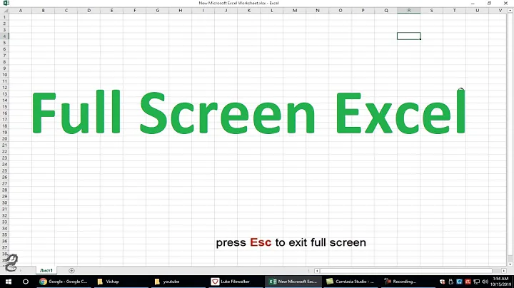 How to add Full Screen Toggle View Button in Excel