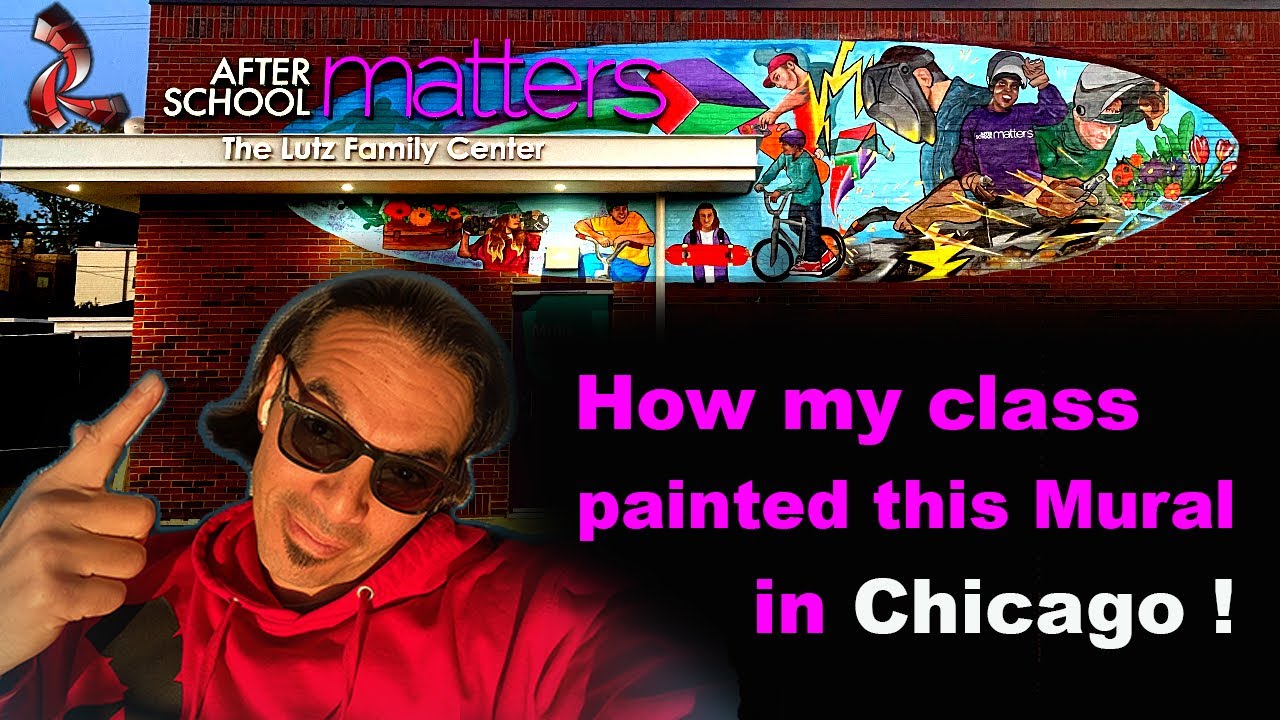 The Lutz Family Center Mural by ROHO Garcia. How my class painted a