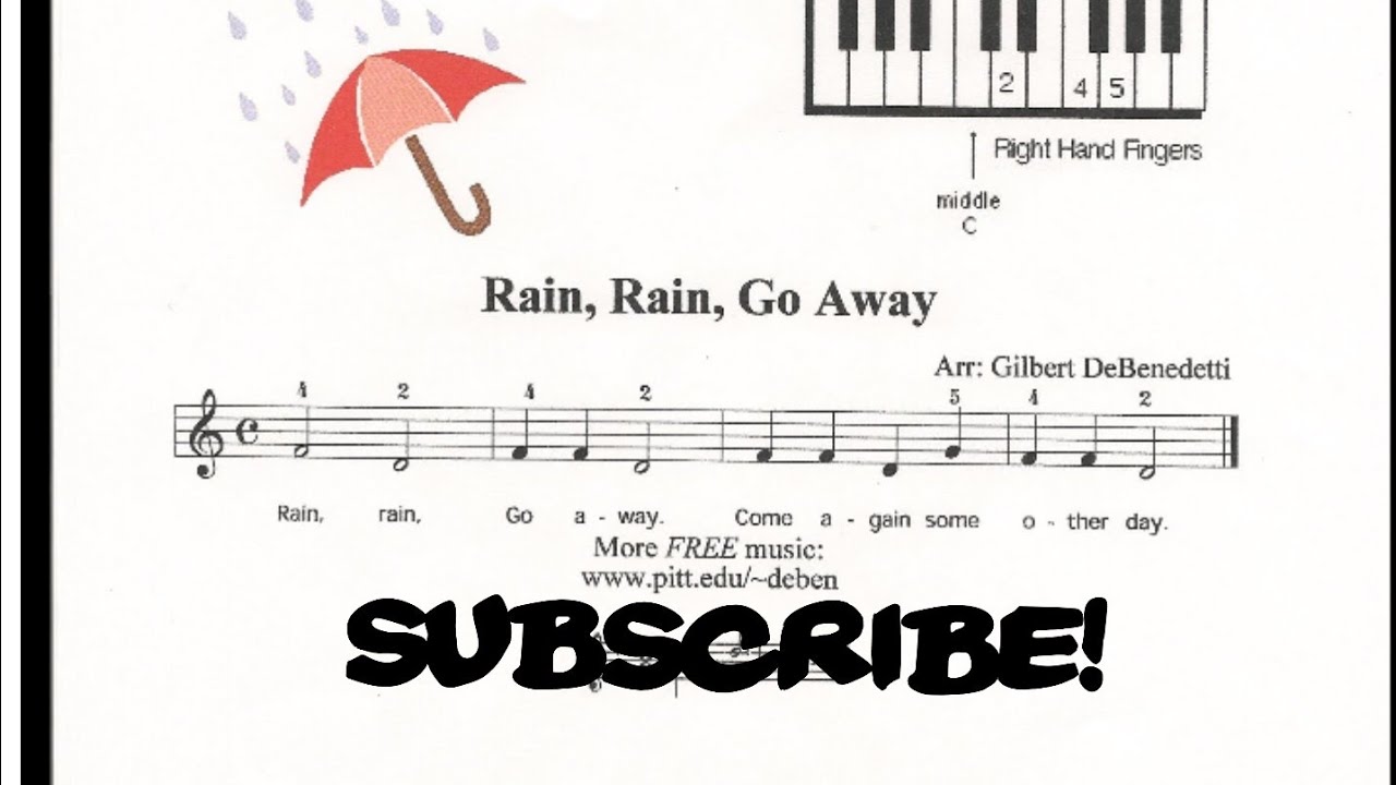 Tutorial on how to play the piano! Rain, Rain go away song! - YouTube