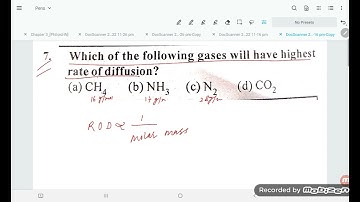 which of the following gases will have highest rate of diffusion?