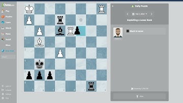 Exploiting a Loose Rook. Daily Chess Puzzles (1-2-2024) #chess #puzzle #dailypuzzle #chesspuzzles