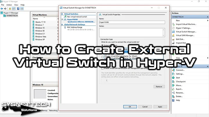 How to Create External Virtual Switch in Hyper-V on Windows 10 | SYSNETTECH Solutions