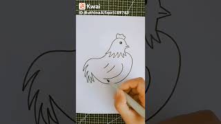 تعليم رسم دجاجة (فرخه) بطريقه سهله