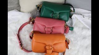 Coach Candied Orange Tabby 26 Pillow Bag Side by Side Reveal with Taffy and  Green 