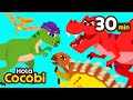 Scary dinosaurs compilation  tyrannosaurus rex and more cartoon  song for kids  hello cocobi