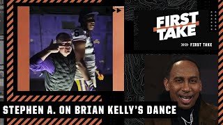Stephen A. laughs about Brian Kelly's viral dance with recruit that LSU lost to Alabama | First Take