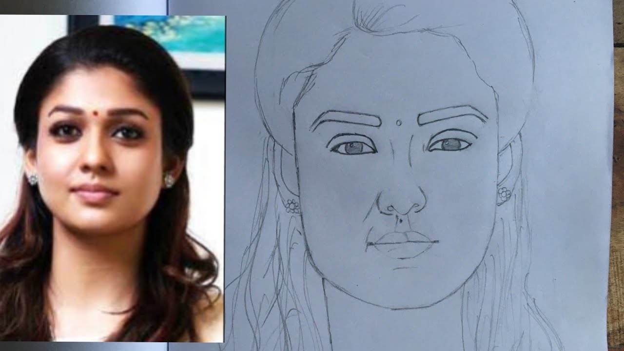 Portrait of Actress Nayanthara – Ginnu Ganesan – BnW Illustrated