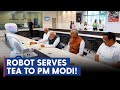 Pm modi visits fascinating robotics gallery at gujarat science city