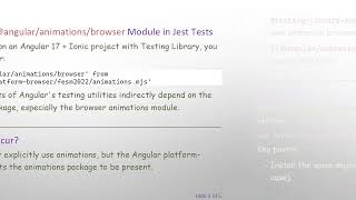 Fixing Cannot find module '@ angular/animations/browser' in Angular 17 Jest Testing