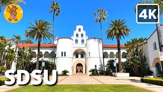 4K San Diego State University Campus Walking Tour | SDSU 🔊 Binaural Sound