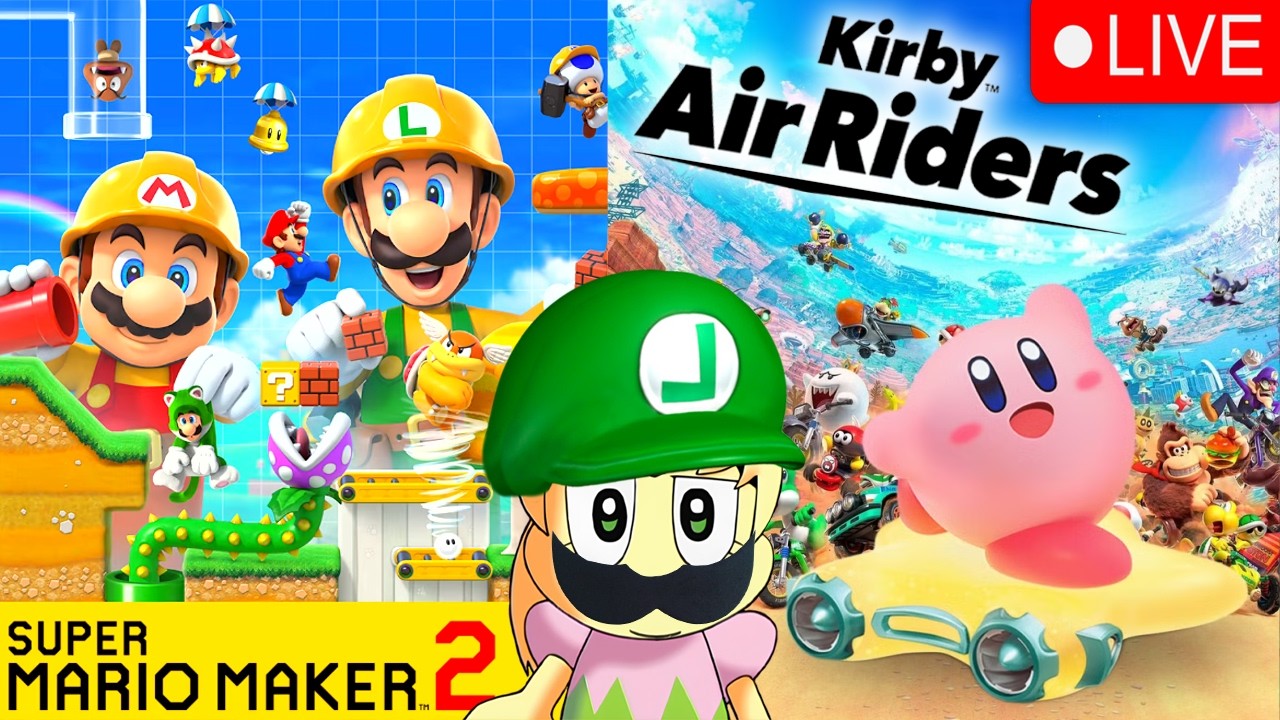 Super Mario Maker 2 + Kirby Air Riders! #retro #mario #nintendo
