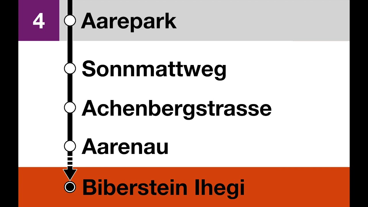 BBA Ansagen - 4 Suhr Bahnhof - Aarau Bahnhof - Biberstein Ihegi