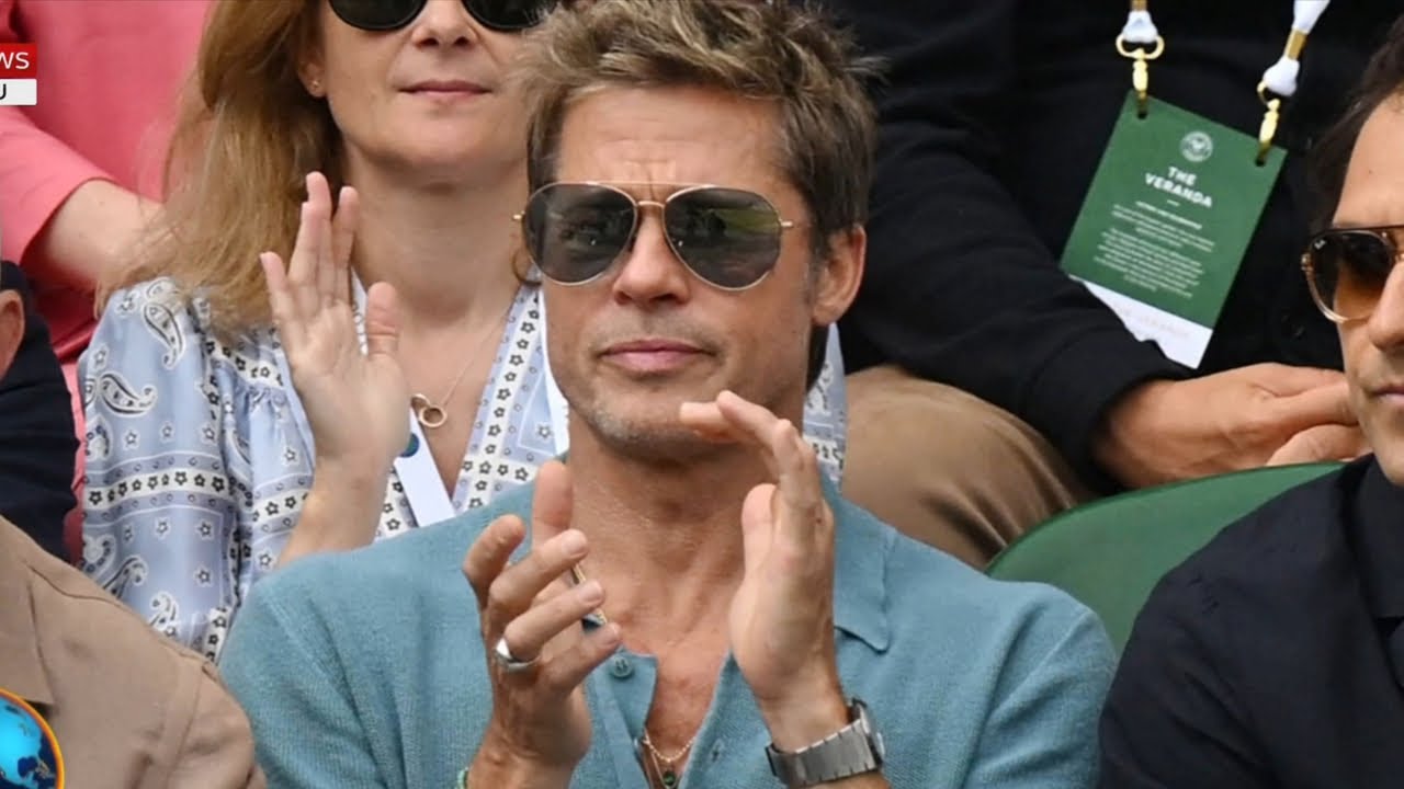 Brad Pitt looked ‘unbelievably youthful’ at Wimbledon final - YouTube