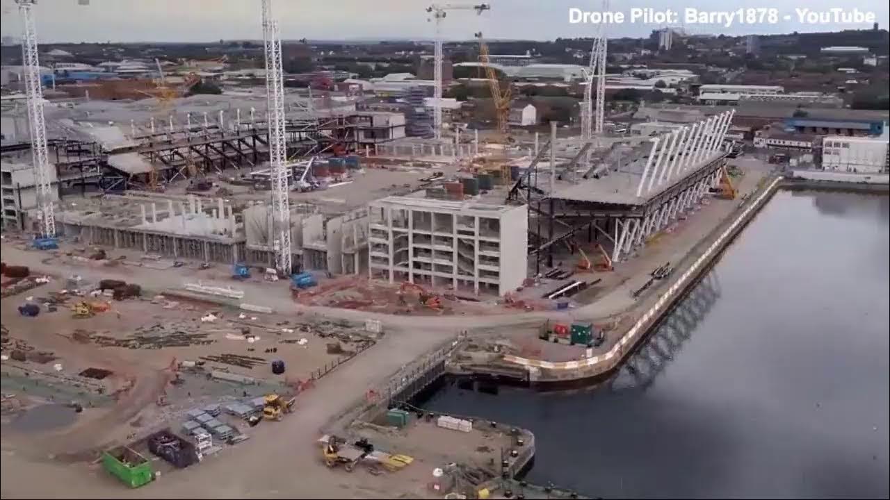 BramleyMoore Dock Stadium latest via drone footage YouTube