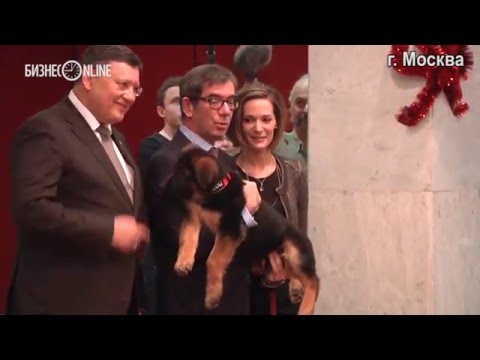 Российские полицейские подарили французским коллегам щенка