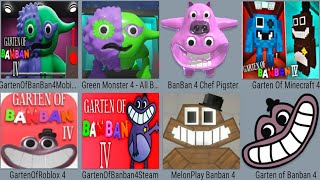 Garten Of Banban 4 Mobi,Green Monster 4 All Banban,BanBan 4 Chef Pigster,Garten Of Minecraft4,Garten
