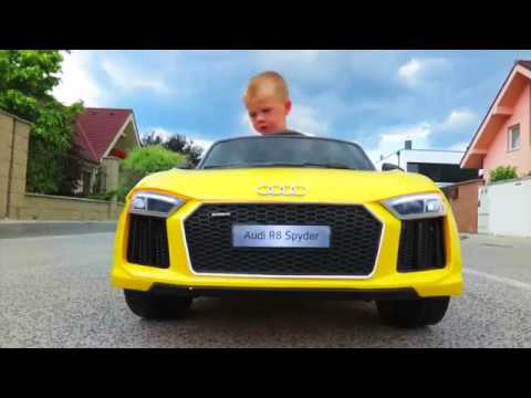 Carro Elétrico Infantil Audi R8 6 V com Controle Remoto Amarelo