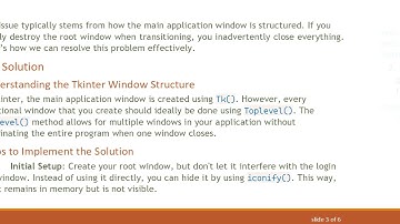 Solve Your Tkinter GUI Issue: Destroy One Window and Open Another for Seamless User Experience