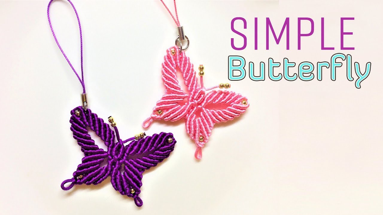 Macrame tutorial - how to make a Simple butterfly keychain - Hướng ...