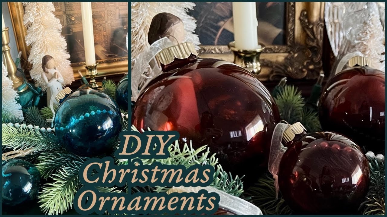 DIY Colored Glass Christmas Ornaments using Mod Podge and food coloring