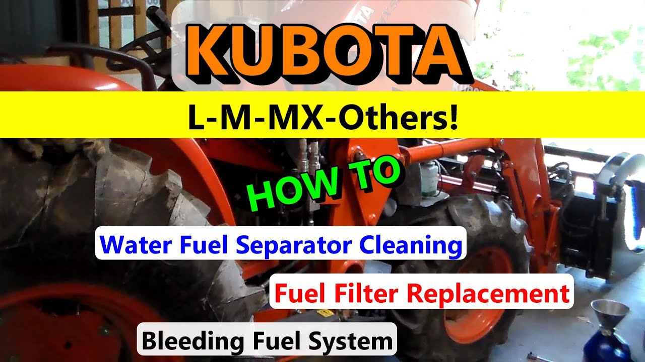 Обслуживание водотопливного сепаратора Kubota, замена топливного фильтра...шаг за шагом!