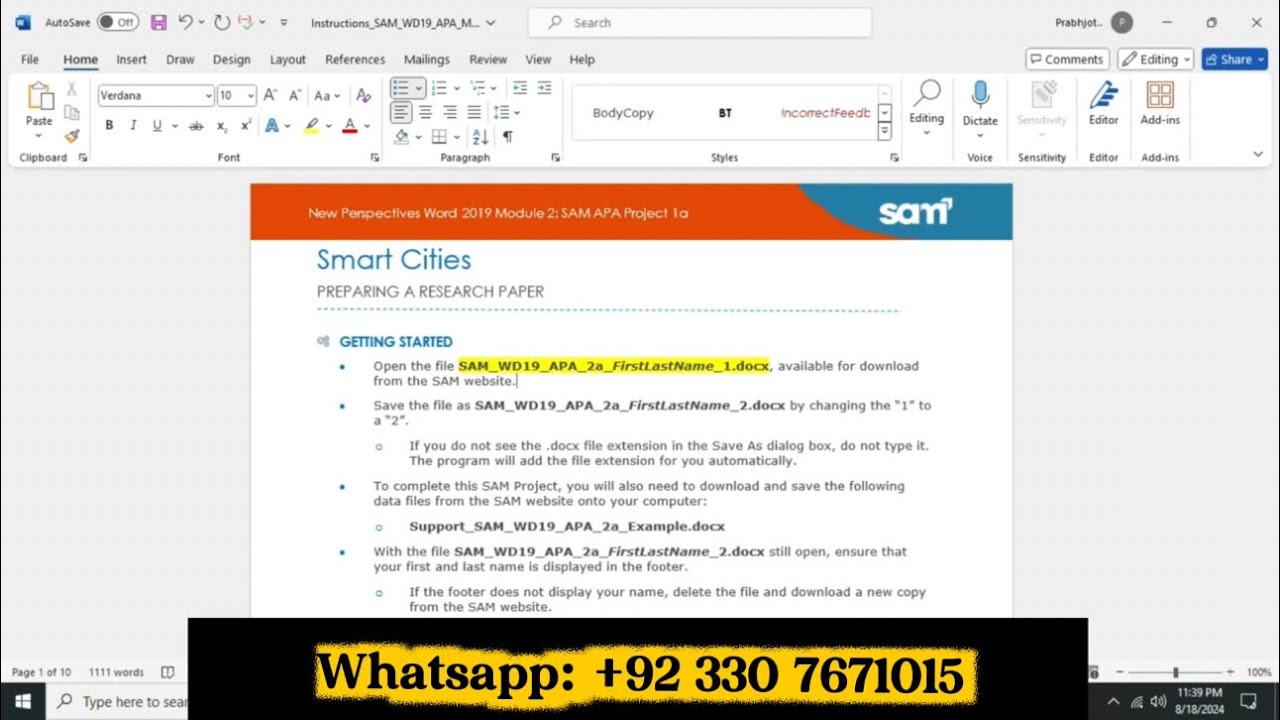 SAM APA Project 1a Word 2019 | Module 2 | Complete Tutorial & Exam-Ready Guide