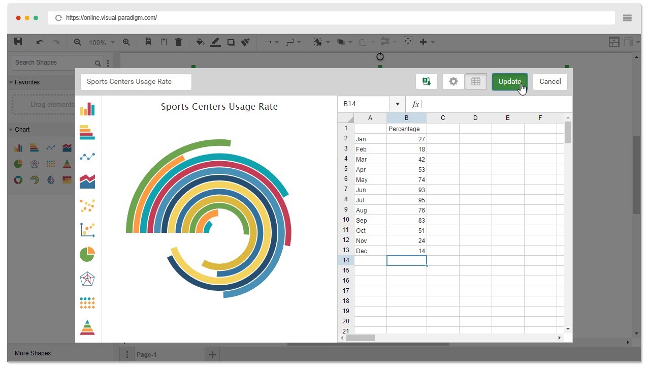 Radial Stacked Bar Chart Excel