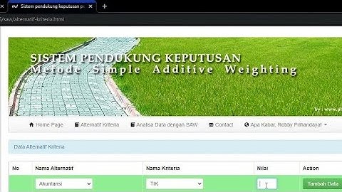 Aplikasi sistem pendukung keputusan SPK Metode SAW Terbaru