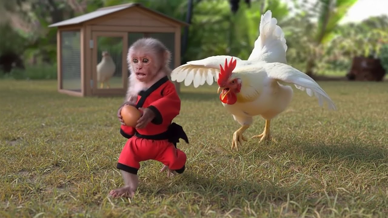 A happy and sulky week for monkey Bon when staying with Dad