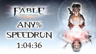 Fable Anniversary Any% in 1:04:36 w/o loads (1:16:40 RTA)
