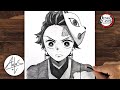 Drawing tutorial how to draw tanjiro kamado from demon slayer