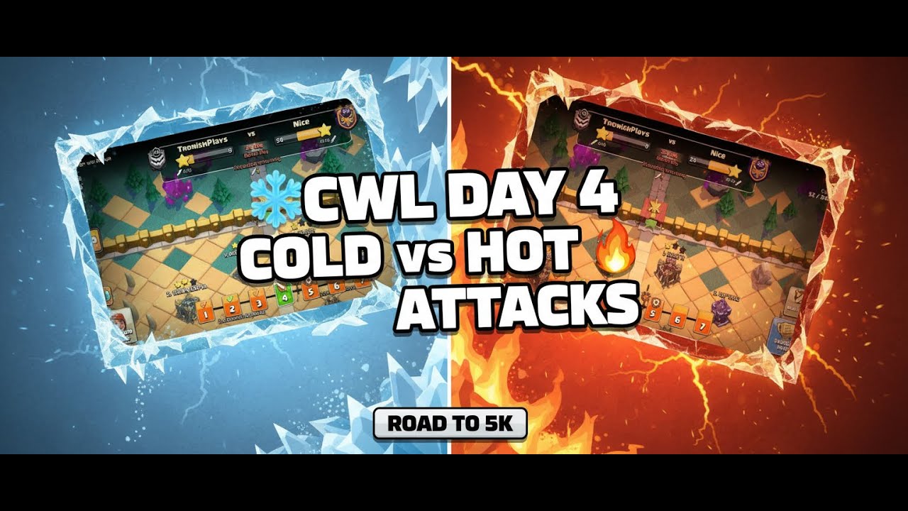 CWL Day 4 WAR ATTACKS 😱 | TH17 Best Strategies | TronishPlays Road to 5K 🔥 | Clash of Clans 2025)