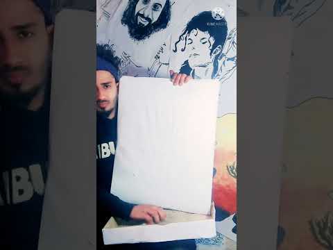 يمني يرسم بالتراب وهو مغمض العينين