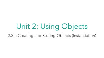 AP CSA 2.2.a Creating and Storing Objects (Instantiation)