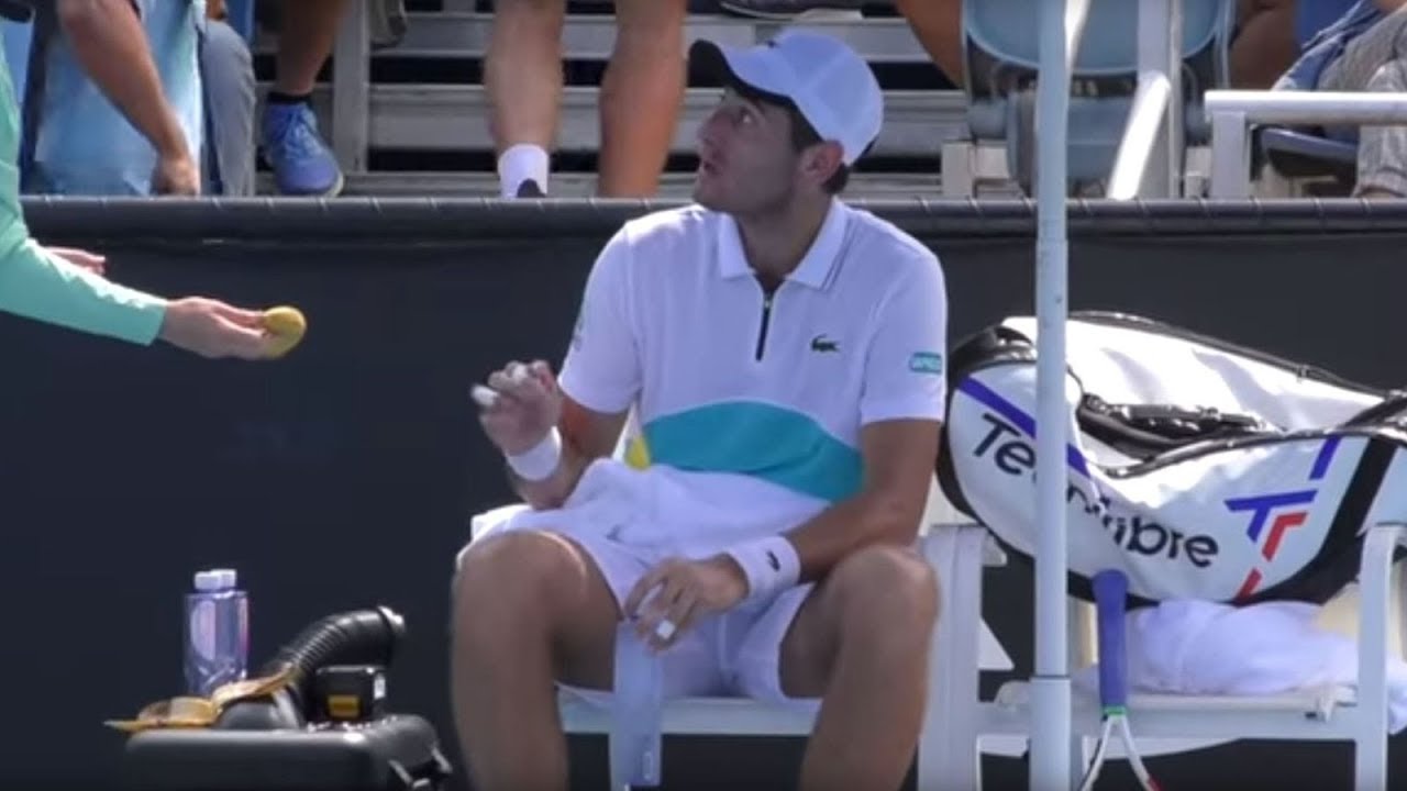 Elliot Benchetrit Umpire tells tennis player off for asking ball girl