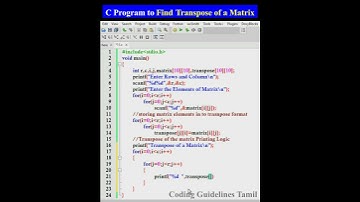 C Program to Find Transpose of a Matrix | C Programming