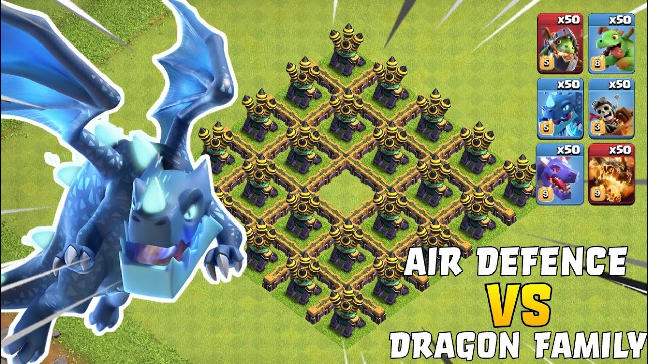 24x Air defences VS Dragon family (Max Level) | Clash of Clans