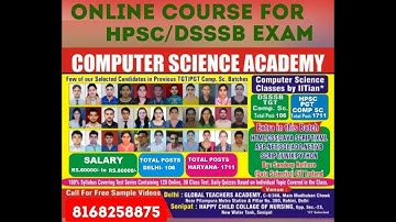 Syllabus for PGT Computer Science 2022 Haryana | HPSC | By Satish Sir