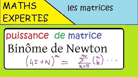 Terminale Maths Expertes- Les matrices - GRAND CLASSIQUE exercice : puissance et binôme de  Newton