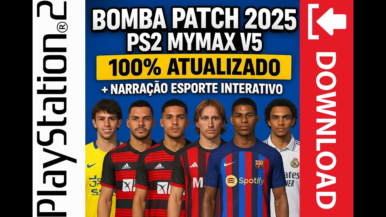 🔥 Bomba Patch 2025 PS2 Mymax V5 (25/07) 100% Atualizado + Narração ...