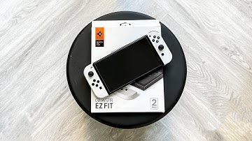 Nintendo Switch OLED Spigen GLAStR EZ Fit Screen Protector Install!