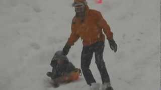 Sledding in Dunsmuir, Dec. 2012