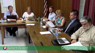 Select Board, September 5, 2018
