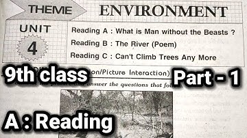 9th class | English | Unit - 4, Reading - A : What is Man Without the Beasts? | question and answers