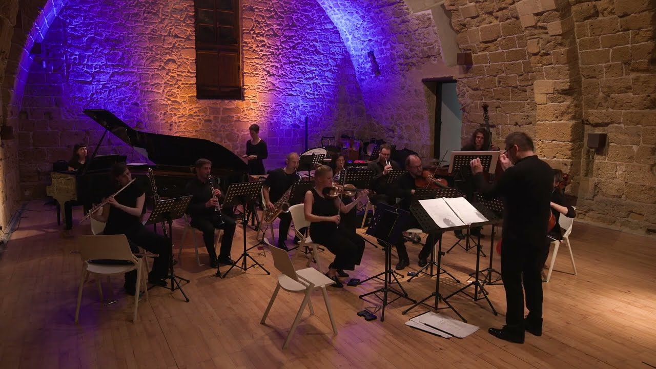 "East-West" by Michalis Andronikou, performed by the Ensemble Zeitfluss conducted by Edo Micic